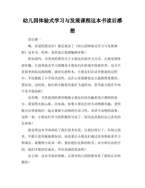 幼儿园体验式学习与发展课程这本书读后感想