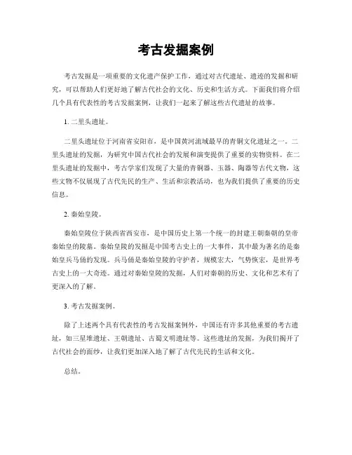 考古发掘案例