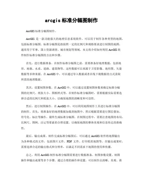 arcgis标准分幅图制作