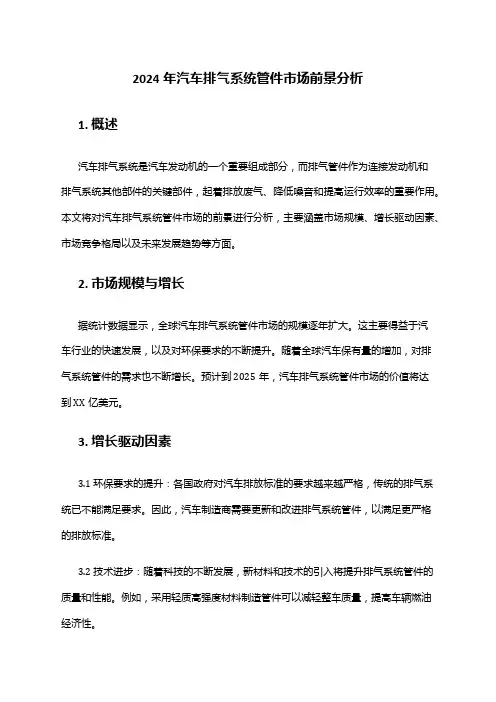 2024年汽车排气系统管件市场前景分析