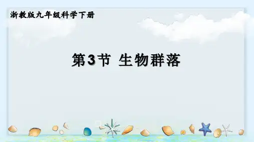 浙教版九年级科学下册第3节 生物群落(教学课件)