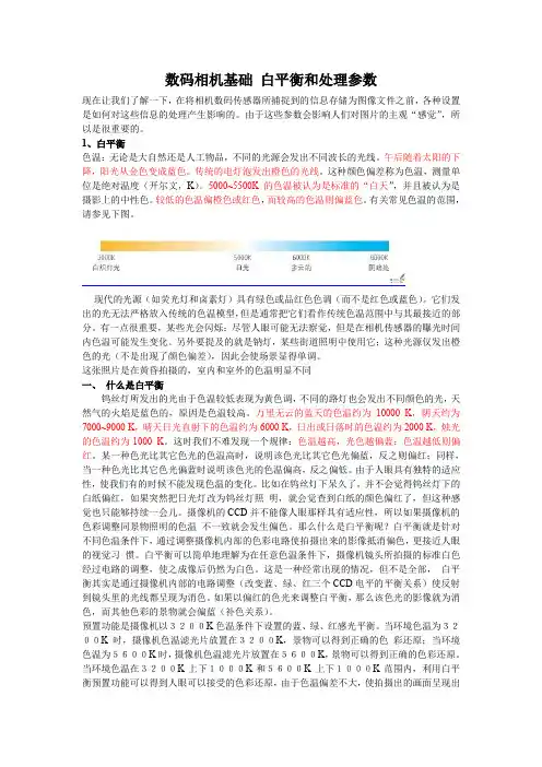 2018实用摄影基础之数码相机基础 白平衡和处理参数