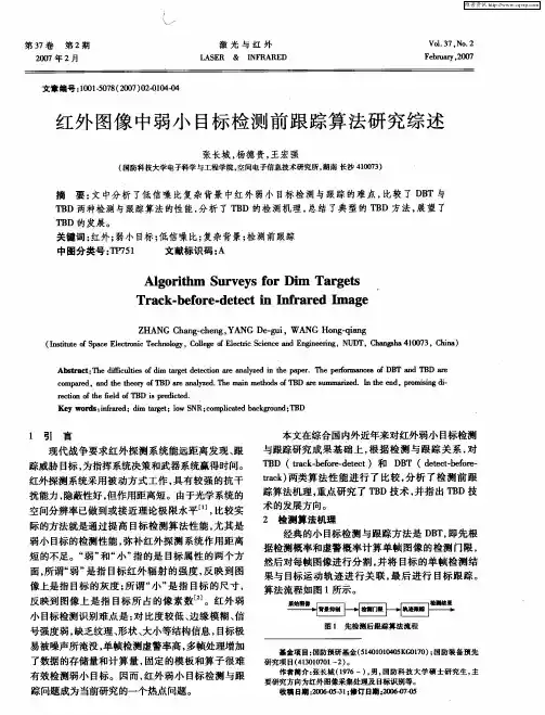 红外图像中弱小目标检测前跟踪算法研究综述