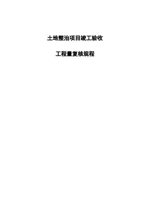 土地整治项目竣工验收工程量复核规程