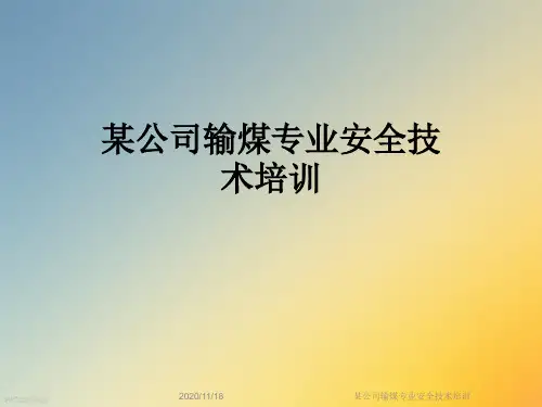 某公司输煤专业安全技术培训