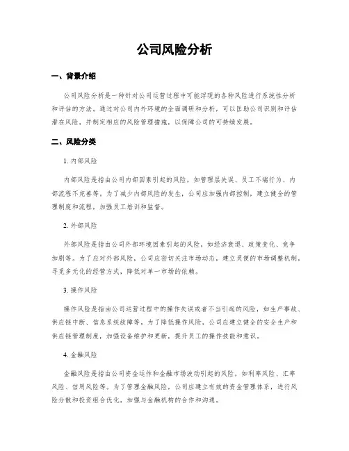 公司风险分析