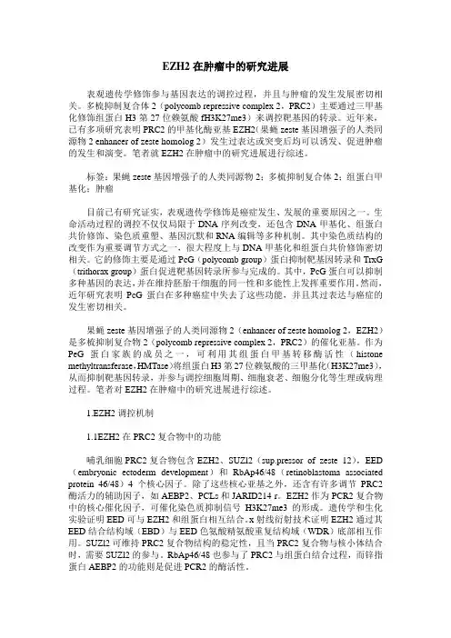 EZH2在肿瘤中的研究进展