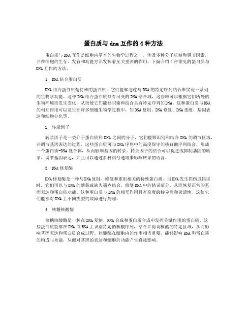 蛋白质与dna互作的4种方法