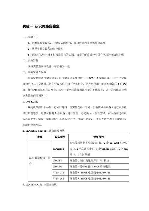 实验1 认识网络实验室