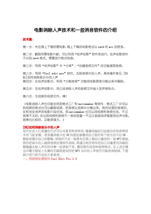 视频人声消除技术