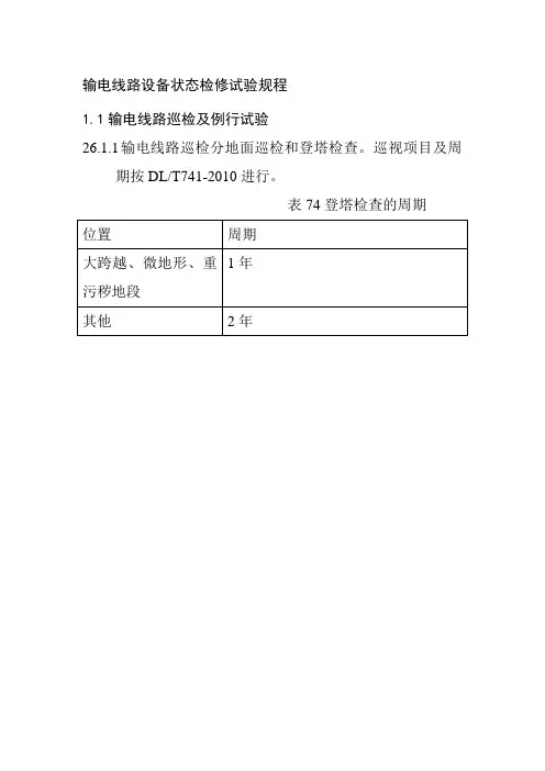 输电线路设备状态检修试验规程