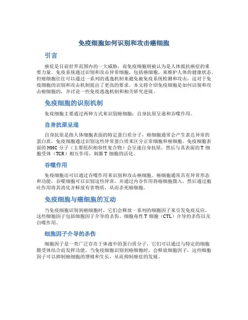 免疫细胞如何识别和攻击癌细胞