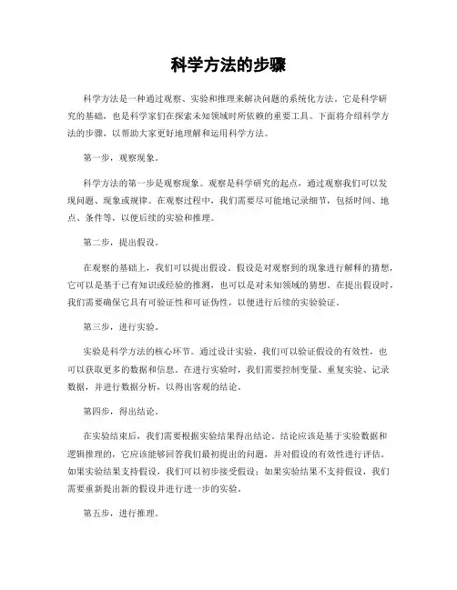 科学方法的步骤