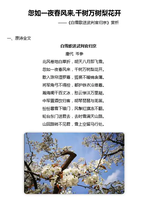 忽如一夜春风来,千树万树梨花开。