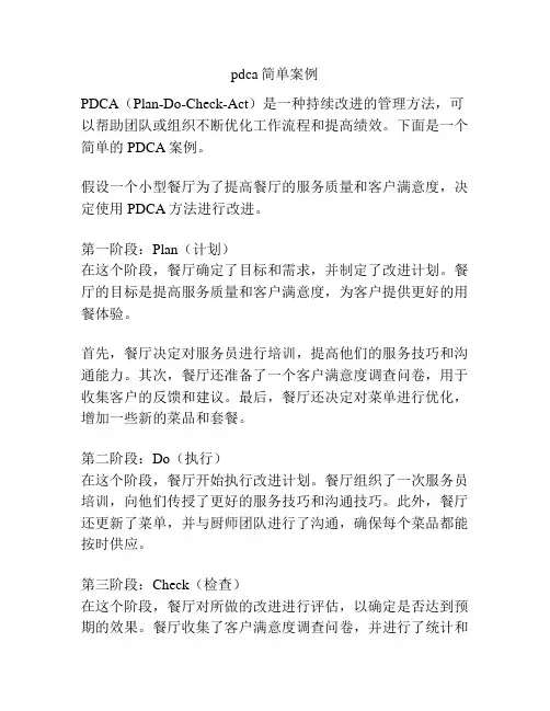 pdca简单案例