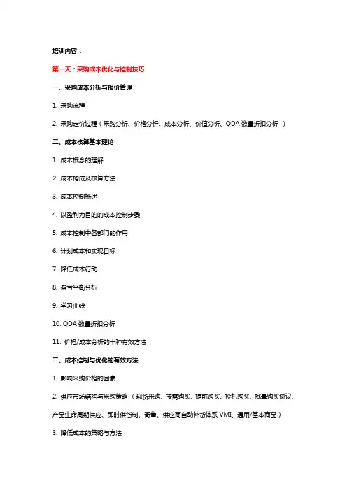 采购培训课题
