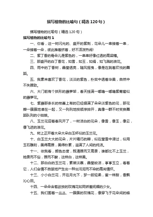 描写植物的比喻句（精选120句）