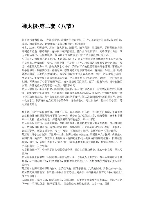 禅太极热身、静功、动功八式