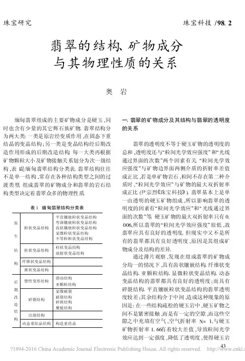 翡翠的结构_矿物成分与其物理性质的关系_奥岩