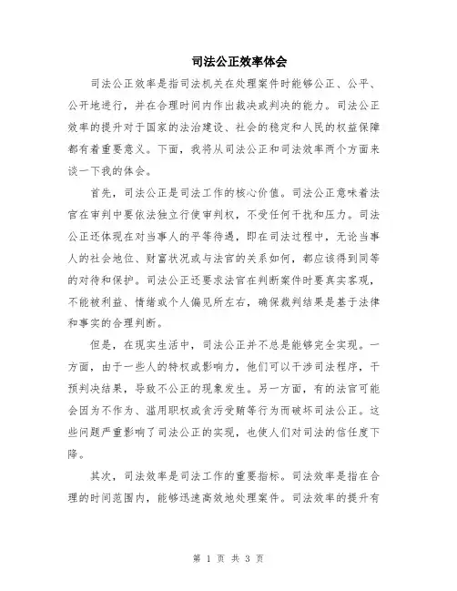 司法公正效率体会