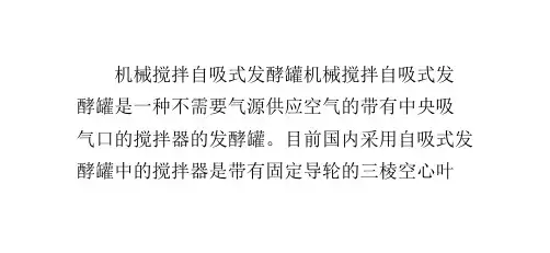 机械搅拌自吸式发酵罐的结构特点