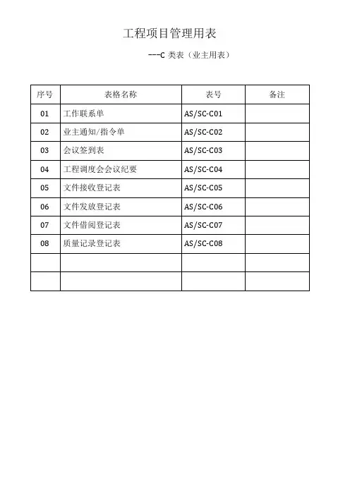 工程项目管理用表-C类