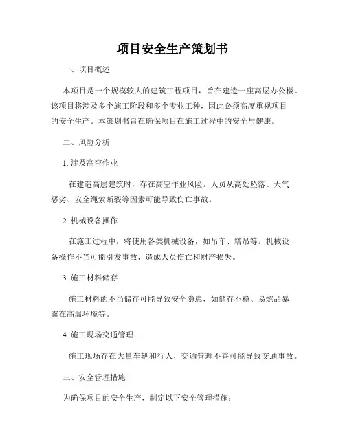 项目安全生产策划书