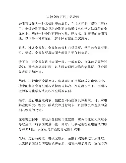 电镀金刚石线工艺流程
