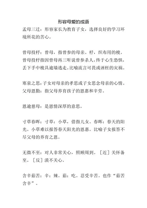 形容母爱的成语