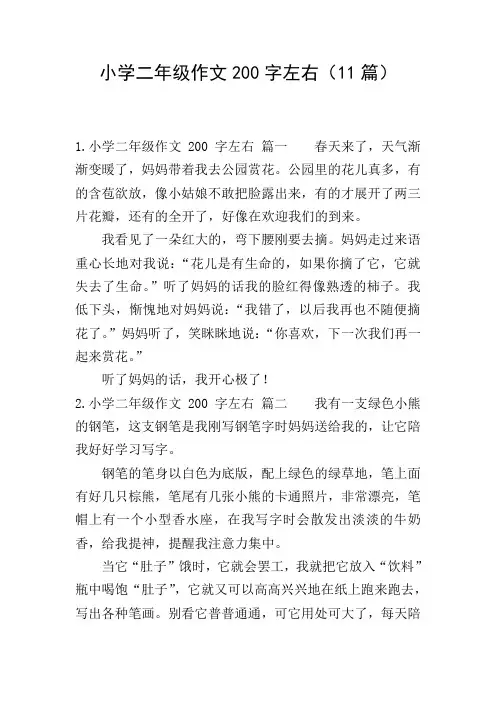 小学二年级作文200字左右(11篇)