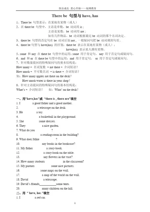 There_be_句型和have句型_情态动词can(讲解与练习)