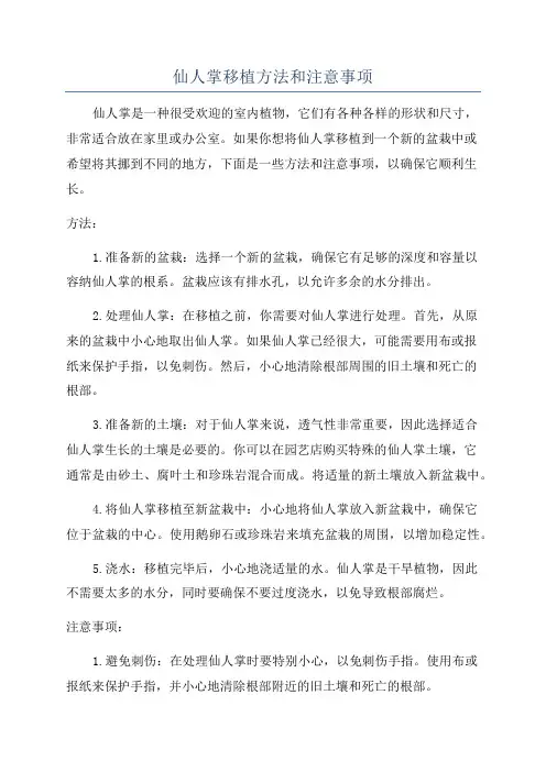 仙人掌移植方法和注意事项