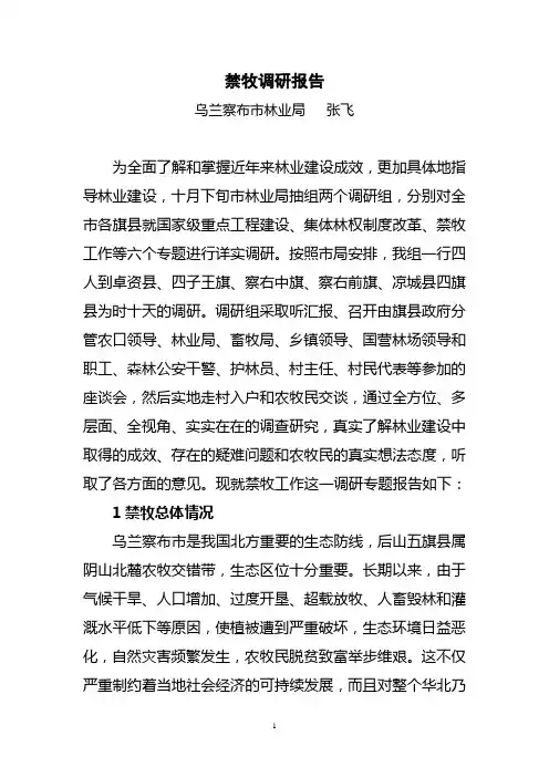 禁牧调研报告