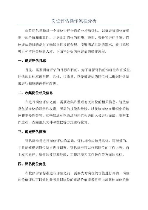 岗位评估操作流程分析