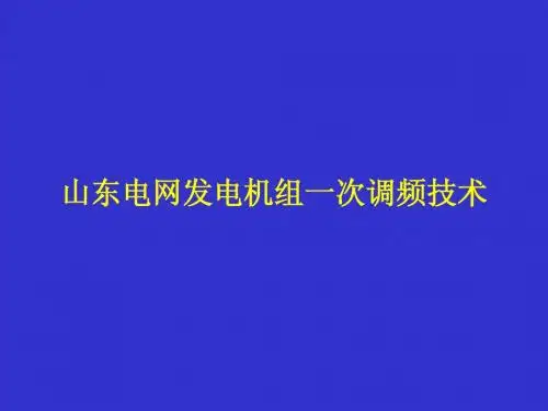 电网发电机组一次调频技术讲座
