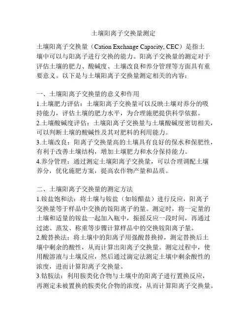 土壤阳离子交换量测定