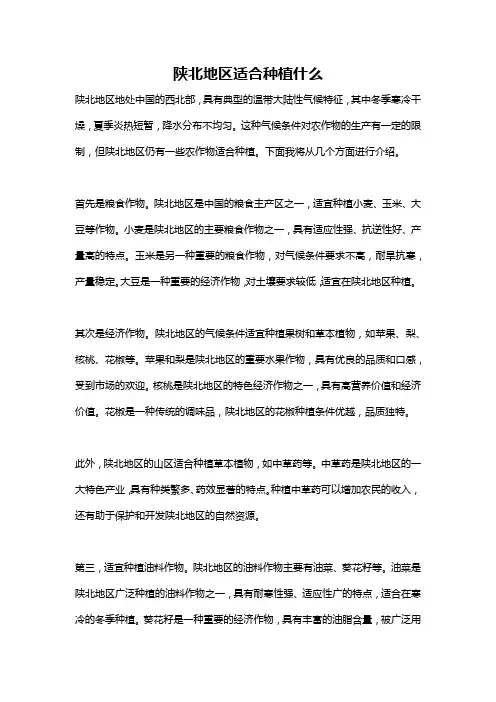 陕北地区适合种植什么