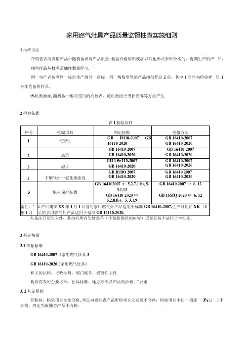 家用燃气灶具产品质量监督抽查实施细则.docx