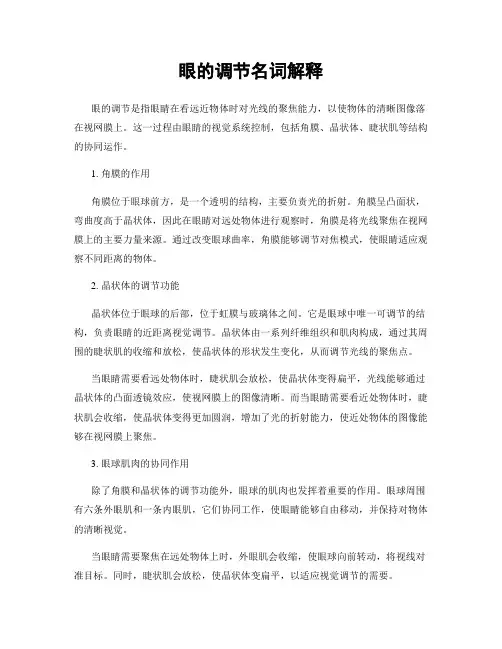 眼的调节名词解释