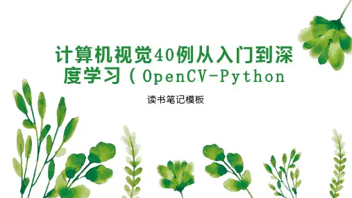 计算机视觉40例从入门到深度学习(OpenCV Python