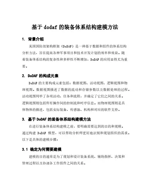 基于dodaf的装备体系结构建模方法