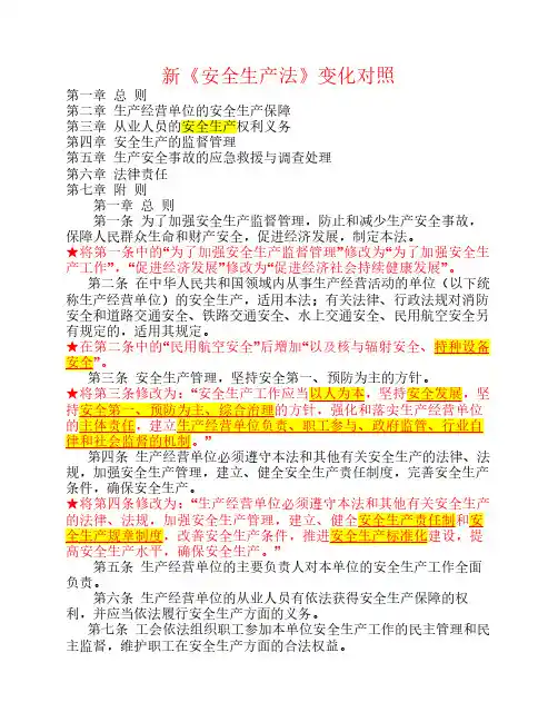 2014《安全生产法》全文对照