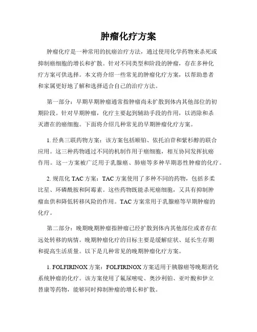 肿瘤化疗方案