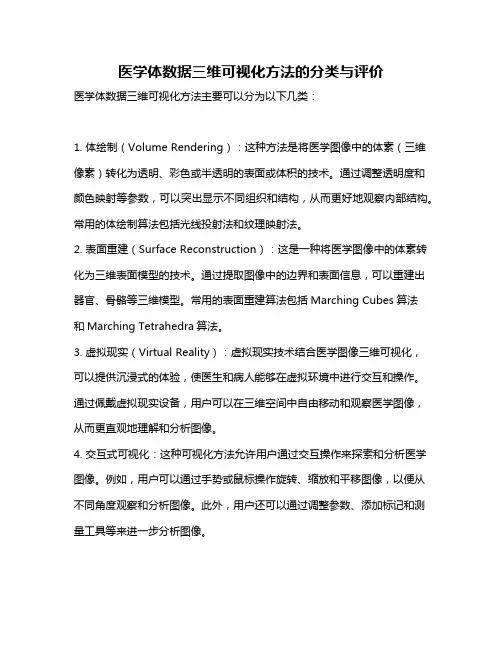 医学体数据三维可视化方法的分类与评价