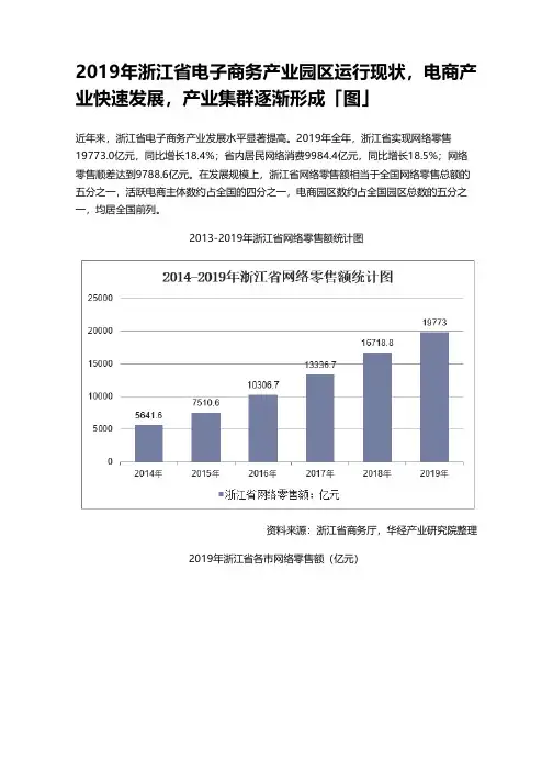 2019年浙江省电子商务产业园区运行现状,电商产业快速发展,产业集群逐渐形成「图」