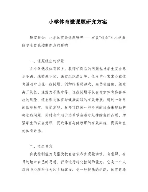 小学体育微课题研究方案