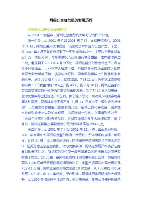 阿根廷金融危机的发展历程