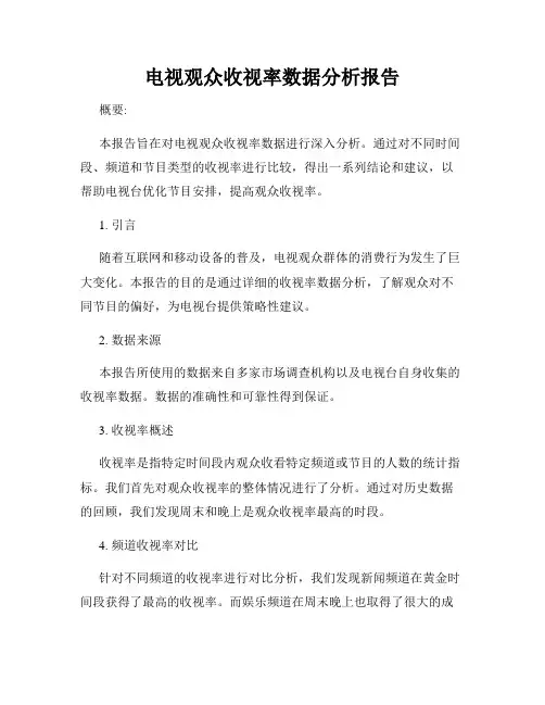 电视观众收视率数据分析报告