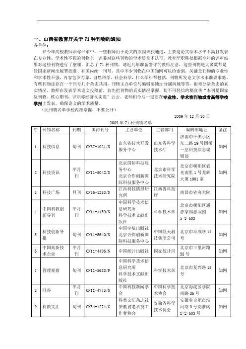 有些不建议投稿的刊物