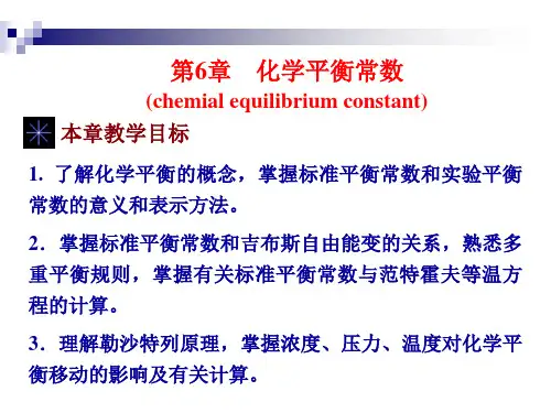 第六章  化学平衡常数
